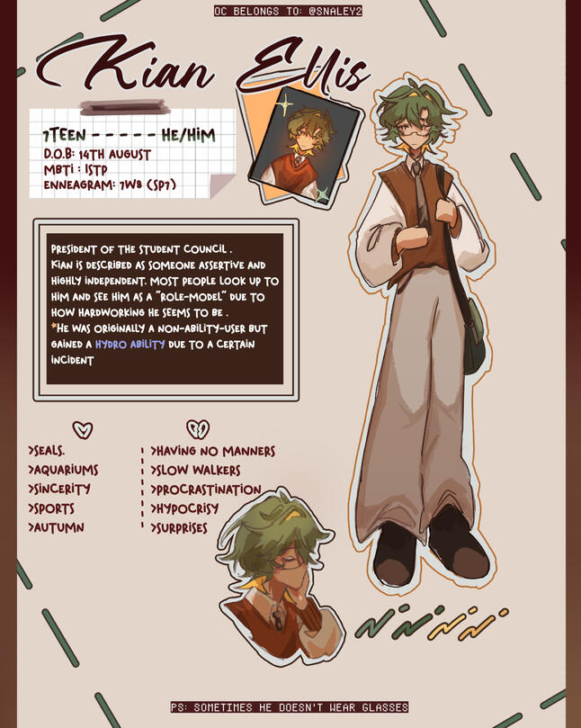 Kian Ellis OC Sheet